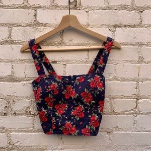Vintage Flowery Crop Top